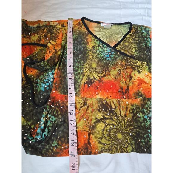 Vintage Elizabeth Jersey Knit Y2K Babydoll Midi Dress Tie Back Waist XL Sparkle - Picture 6 of 8